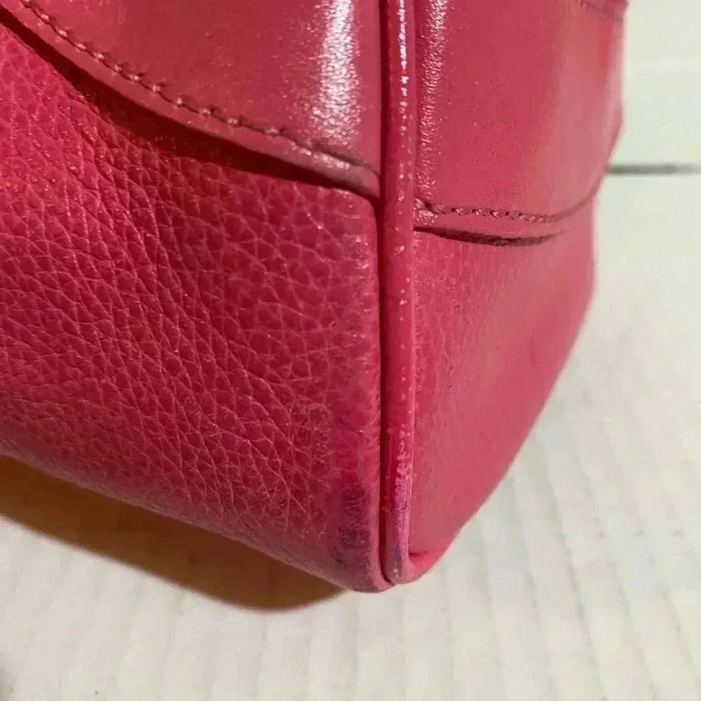 Longchamp pink leather satchel handbag